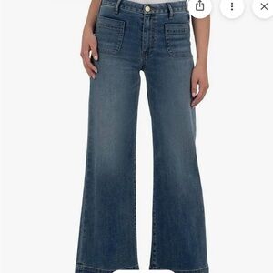 Kut Meg Wide-Leg Jeans With Front Patch Pocket